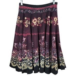 Axara Paris Skirt Womens EU 38 US 6 Cotton Corduroy Boho Floral Midi Side Zip